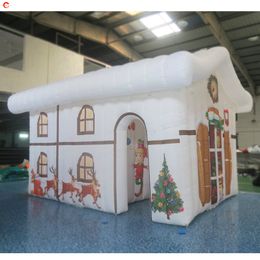 wholesale 5x3x3.5mH (16.5x10x11.5ft) With blower Free Door Ship Outdoor Activities Digital Printing Inflatable Santa Grotto Like a 2 flooring House For Sale