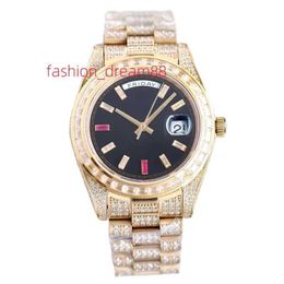 Customised Zircon or Moissanites Jewelled Watches Automatic Mechanical Gold Watch 41mm Designer Wristwatch Gifts for Men