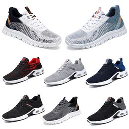 Autumn Men Shoes Sapatos de corrida Branco Modelos vermelhos pretos Modelos de moda de moda adequada Tênis de lazer Antiskid Grande tamanho 39-45 Gai