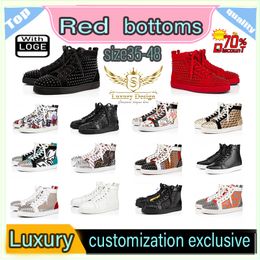 With Box Red Bottoms Luxury Loafers Red Bottoms Mens Shoes Designer Shoes Platform Sneakers Big Us 13 Casual Women Black Glitter Flat Trainers Eur 35-48