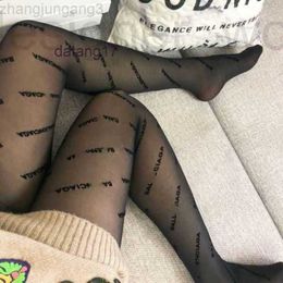 Socks & Hosiery Designer Women's Sexy Lace Stocking Tights, Fashion Thin Leggings Mesh Cucci Soft Breathable Hollow Textile Letter Black Silk 7N2Q