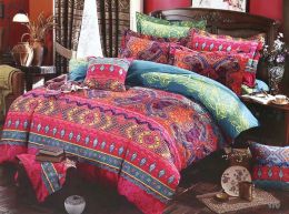 Set Bohemian Ethnic Style Duvet Cover Set Pillowcases No Filling Soft Touch US EU Size Full Queen Bedding Kit Ins Boho Home Textile Sheer Curtains