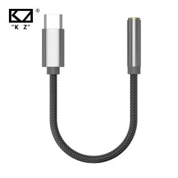 Headphones KZ AM01 TypeC to 3.5mm Audio Adapter 32bit/384kHz HiFi DAC + IC Amplifier Dual Chip Earphone Audio Cable