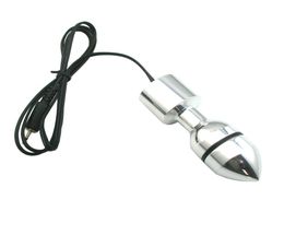 Electric shock taper head anal plug metal dildo sex toy adult product7026347