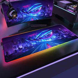 Pads ROG ASUS Gaming RGB Mouse Pad Gamer Computer Mousepad Backlit Mause Pad Large Mousepad for Rubber Desk Keyboard LED Mice Mat