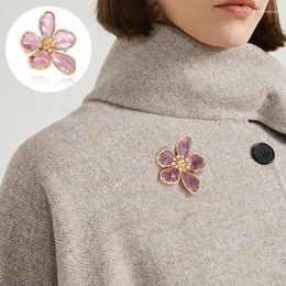 Brooches Retro Corsage Fashion Trend Color Crystal Flower Brooch Jewelry Pin Buckle Decoration Creative Temperament Accessories