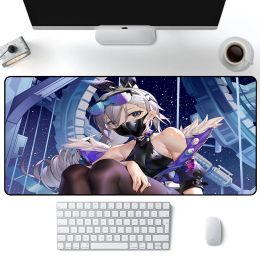 Pads Honkai Star Rail Silver Wolf Mouse Pad Large Gaming Mousepad PC Gamer Computer Mouse Mat Keyboard Mat Desk Pad Laptop Mausepad