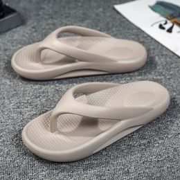 Slippers Summer Korean style trendy men's flip-flops for outer wear thick-soled couples high-elastic beach sandals