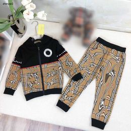 Luxury baby clothes boys tracksuits high quality hooded kids coat set Size 90-150 CM Splicing design child jacket and pants 24Feb20