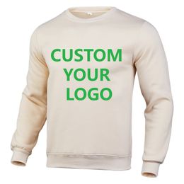 Custom Hoodies O-neck Men Women Brand Solid Colour Fleece Spring Autumn Casual Streetwear Sweatshirt Couple Pullover S-3XL 240226