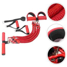 Yoga Four-tube Pull Rope Fitness Exercise Resistance Bands Feet Pedal Emulsion Tension 240226