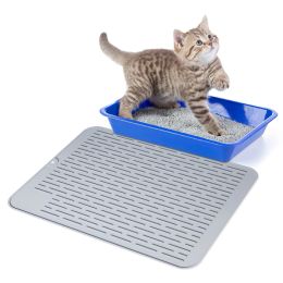 Mats Anti Spill Convenient Flexible No Odour Large Silicone Cat Litter Mat Waterproof Soft Smooth Pet Keep Cleaning Scatter Control