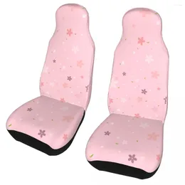 Car Seat Covers Pink Cherry Blossom Universal Cover Four Seasons Women Flower Lover Front Rear Flocking Cloth Cushion Fabric Hunting