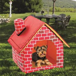Pens Foldable Dog Bed Pet Nest Semiclosed Dog House Easy To Clean Pet Kennel Pet Supplies Outdoor Chimney Dog Tent Cama Para Perros