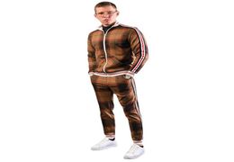 Men039s Tracksuits 2022 Sell Like Cakes Track Suit Sportswear Lattice3D Printing Splicing Twopiece Run Fitness Clothes Men Aut8513231