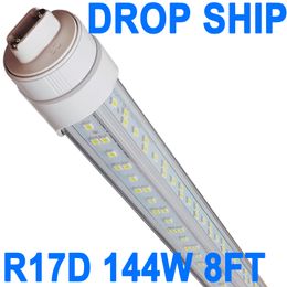 72W T8 LED Tube Lights 8 Foot , R17d HO Fluorescent Bulbs Replacement,White 6500K , Dual-Ended Power, 96" V Shaped,Workshop Garage for Warehouse Garage Cabinet crestech