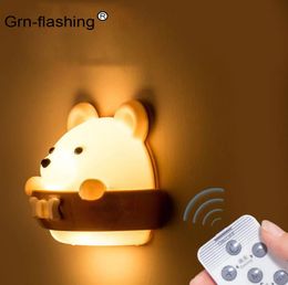 110-240V LED Wall Light USB Recharge Wall Lamp Remote Control Nigh Lamp Baby Children Home Bedside Adjustable Brightness Timing 240227