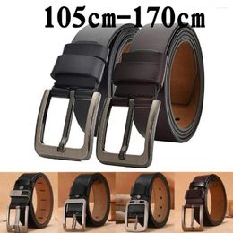 Belts Real Leather Men Belt Lengthened 150-170CM Retro Pin Buckle Casual Design Luxury Accessories Jeans Business Gift For Mens