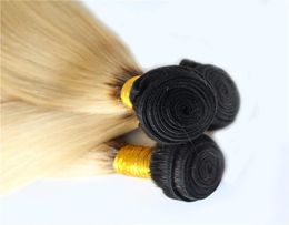 T1B613 ombre Straight Hair Brazilian Virgin Hair Weave Bundles Human Hair Extensions 200g 2pcs5318636