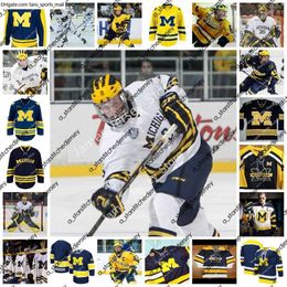 College Hockey Wears NCAA Custom Michigan Wolverines Stitched Hockey Jersey 74 Nicholas Boka 2 Luke Martin 13 Jake Slaker 33 Joseph Cecconi 11 Mackie Samoskevich