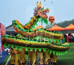 Dragon dance red size 4 10M Length golden plated adult Rave Carnival mascot costume wedding stage decor china special culture holi4513940