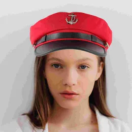 Berets Costume Party Captain Hat Boat Decor Women Adult Cotton Captains Sailor Hats Women's Black