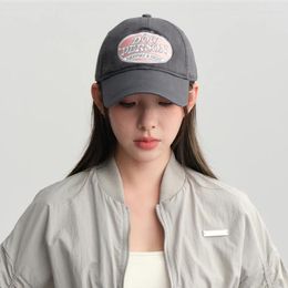 Ball Caps Spring And Summer Baseball Cap Niche Design American Retro Letter Embroidery Colour Scheme Curved Brim Hip-hop Hats For Women
