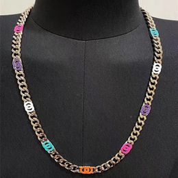 New Luxury Jewellery Fashion Colourful Enamel Letter C Cuban Necklace Hip Hop Accessories Personalised Bracelet