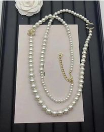 20 stili semplici di lusso firmati pendenti di marca collane di canali perle di cristallo lettera C collana girocollo ciondolo catena maglione accessori di gioielli