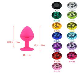 Soft Silicone Anal Toys Smooth Touch Colourful Diamond Butt Plugs Insert Stopper Anal Dildo Anal Sex Toys BDSM Adult Products M9511528