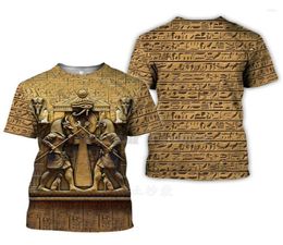 Men039s TShirts Summer Mysterious Retro Ancient House Egyptian Totem 3d Printing Shortsleeved Harajuku Aesthetic Clothing Men2198639