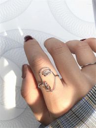 Wedding Rings Punk Human Face For Women Girls Fashion Irregular Finger Gift 2024 Female Jewellery Party