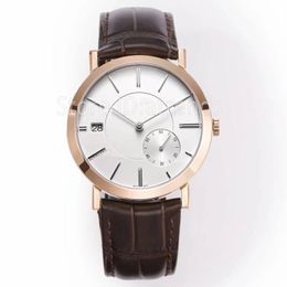 Top Stylish Automatic Mechanical Self Winding Watch Men Gold Silver Dial 40mm Cal.1205 Classic Small Seconds Hand Desigh Wristwatch Casual Leather Strap Clock PT04