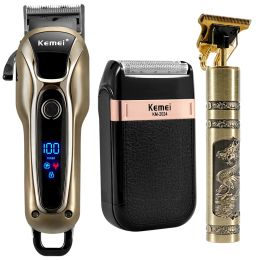 Trimmers Professional Hair Trimmer Gold Clipper For Men Rechargeable Barber Cordless Hair Cutting T Machine Hair Styling Beard Trimmer