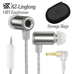 Headphones KZLinglong In Ear Wired Earphones Sport Noise Cancelling Headset In Ear HIFI Bass Earbuds Headphone 3.5mm Plug with Storage Bag