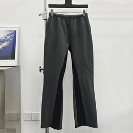 Spring Summer Men's Pants Vintage Casual Washed Splice Flare Pants 24ss