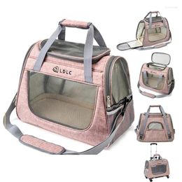 Cat Carriers Portable Bag Car Large Side Window Can Be Equipped With Draw-Bar Pet Breathable Travel Sling Folding