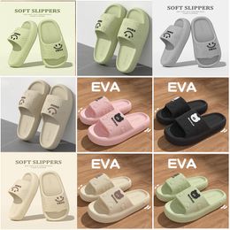 Slippers Simple Couple Massage Womens Slippers Soft Bottom EVA Solid Colour Home Bathroom Ladies Slides Non-slip Smelly Mens Slippers serinteter