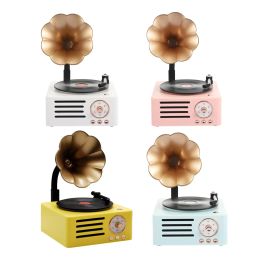 Speakers Turntable Record Player Bluetooth 5.0 Classic Retro Vintage Antique Stereo Speakers Bluetooth Speaker Gramophone for Hotel Bar