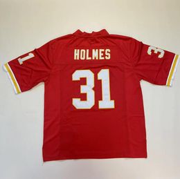 Stitched football Jersey 31 Holmes 2002 red mesh retro Rugby jerseys Men Women and Youth S-6XL