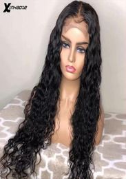 Deep Part Water Wavy Human Hair Wigs 136 Wet and Wavy Lace Front Wigs Brazilian Lace Frontal Wig Pre Plucked Bleached Knots7214135