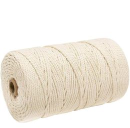 1 Roll Macrame Cotton Cord Diameter 3 mm Cotton Rope for Wall Hanging Craft Art DIY Handmade Dream Catcher Home Decor 07127216020