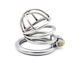 Latest Design Male Stainless Steel 52mm Length Penis Cock Cage Belt Device Cock ring BDSM Sex toys4923693