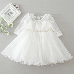 Baby Girl Dress Baptism White Lace Infant Birthday Party Wedding Princess Clothing 024M 240220