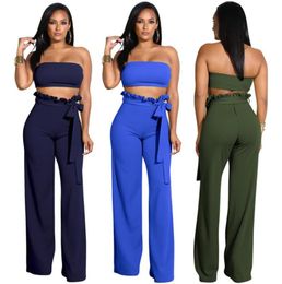 Two Piece Pants Women Fashion Dresses Sexy Bodycon Dress Solid Colour Deep V Neck Jumpsuits Women Clothing Two Piece Sets Lady Romp4122410