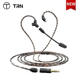 Accessories TRN RedChain Plus Gramr Gaming Earphone Upgrade Cable with Detachable Microphone 3.5mm 1.2M/2M Headphone TRN Official Store