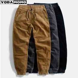 Pants 2023 Men's Casual Corduroy Cargo Pants Loose Streetwear Multipocket Hip Hop Joggers Military Wide Work Overalls Trousers