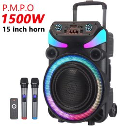 Speakers Bestselling Bluetooth Speaker 15 Inch Outdoor Portable Highpower Karaoke Party Speaker with Microphone Remote Control