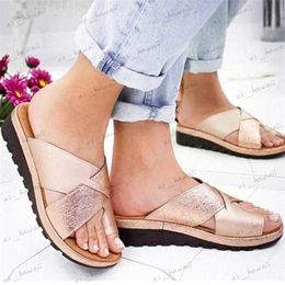 Sandals 2023 New Women Shoes Slippers Orthopaedic Corrector Comfy Platform Ladies Casual Big Toe Correction Sandal T240302