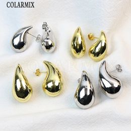 5 Pairs Comma Shape Stud Earrings Fat Drop 18K Gold Plated Studs Women Earring Female Jewellery 240228